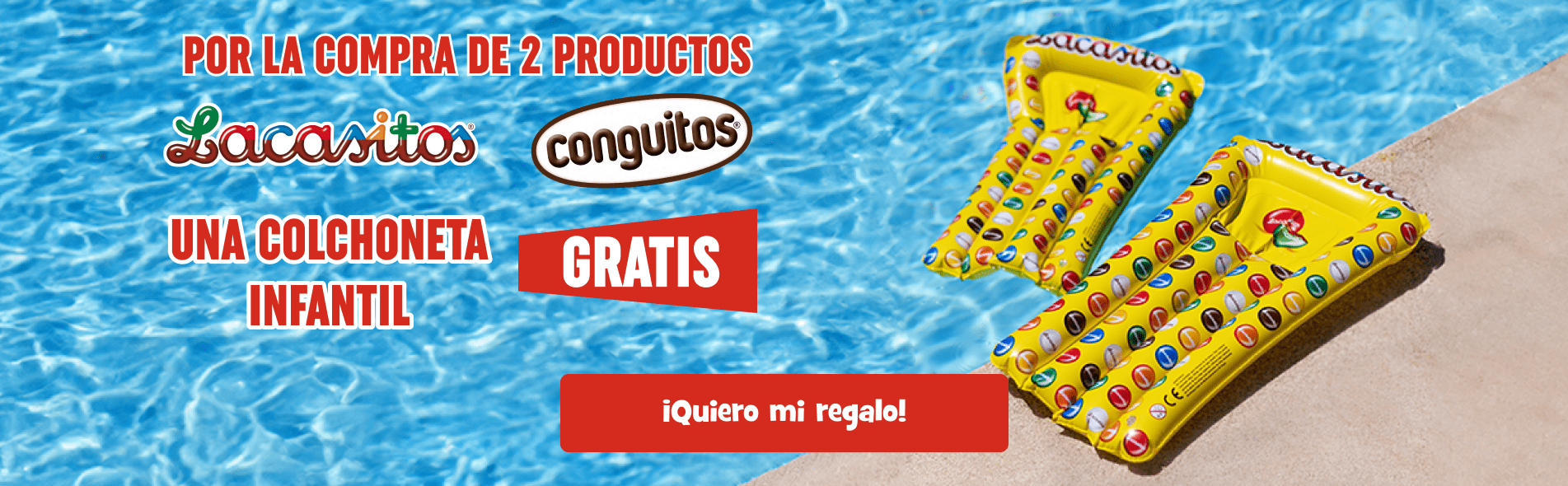 Colchoneta de regalo al comprar 2 productos Lacasitos o Conguitos
